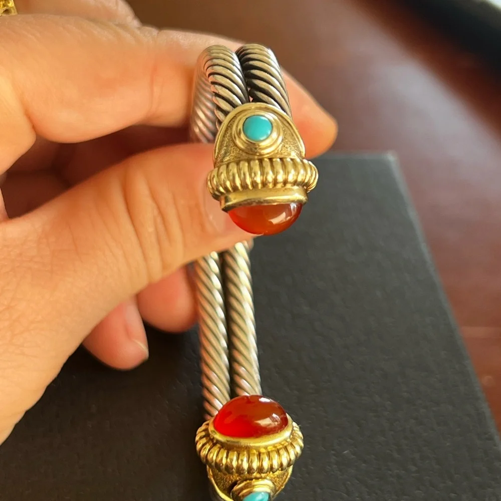 David Yurman 14k gold/925 silver Cuff bracelet - Picture 7 of 15
